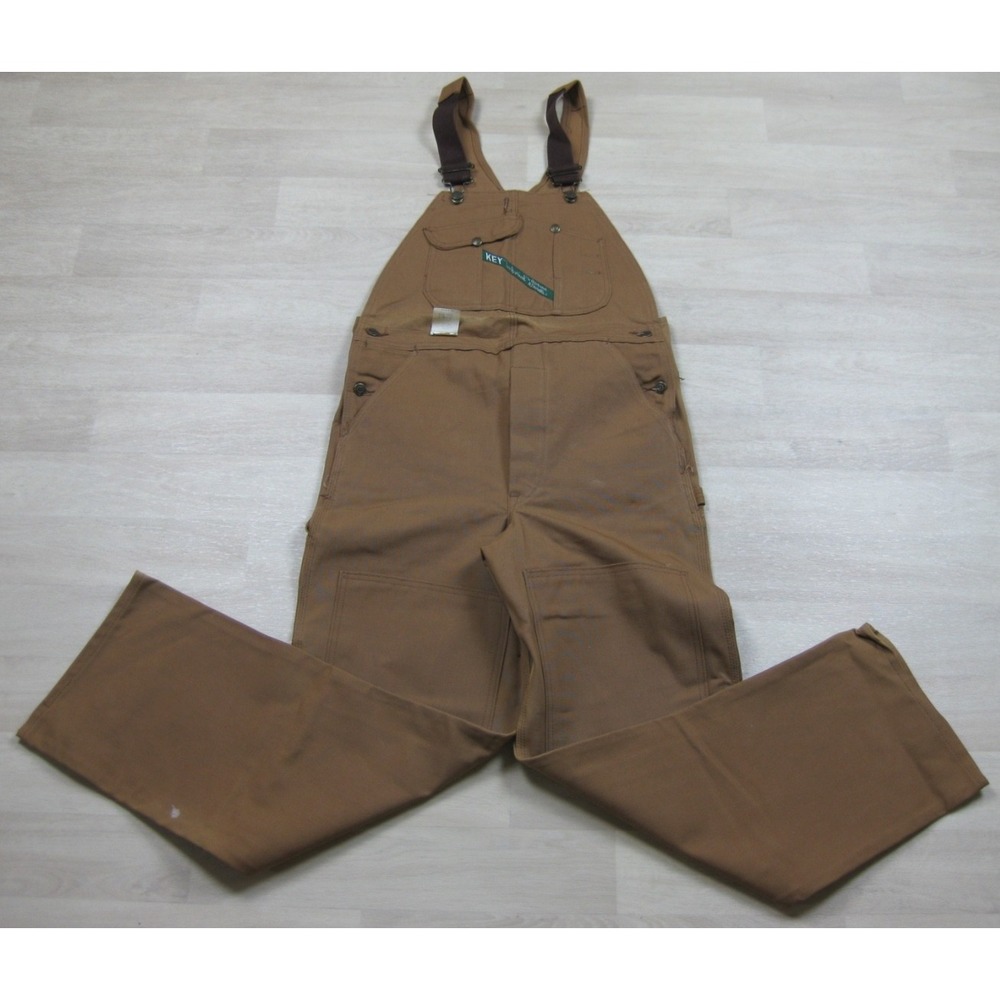 NWT Vintage 80s Key Imperial Duck Overalls Mens (36x32) Double Knee Workwear NOS
